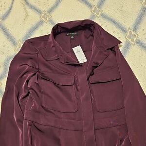 Banana Republic Women's Deep Purple Utility Jacket Size 8